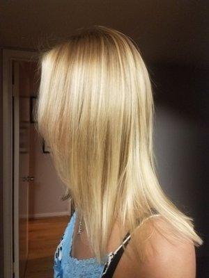 Blonde highlights and cut