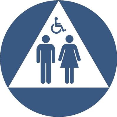 unisex restroom door sign