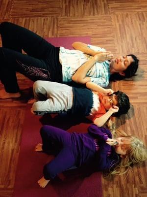 Kids yoga and family group yoga classes offered on location.