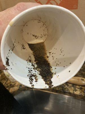 Blech. This was not just a little bit of coffee grounds. Maybe a full 1-2 tablespoons.