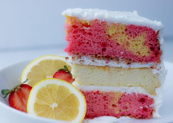 Vegan Strawberry Lemonade Cake