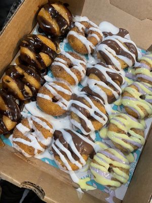 (Left to right) Turtle, Cinnamon Roll, Nutella, Blueberry Lemon. YUMMM!