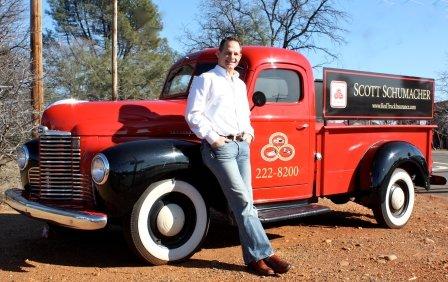 Scott and "Big Red" his 1947 International Harvester pick-up.