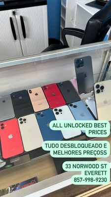 Few of many different phones we have to offer for our customers. Unlocked and tested with warranty feel free to come by thanks.