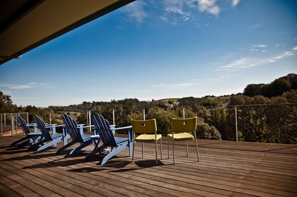 Deck with view of English Hill