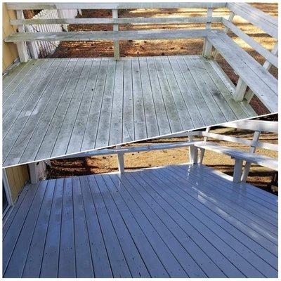 deck wash before& after