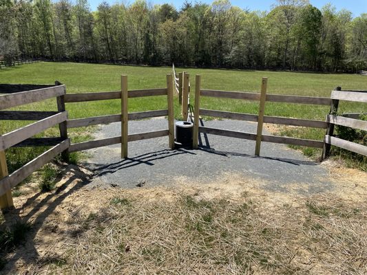 One of four automatic horse drinkers for 12 fenced paddocks