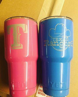 Custom engraving on tumblers