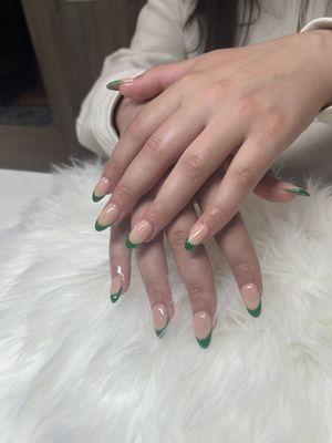 French tip with wonderful green