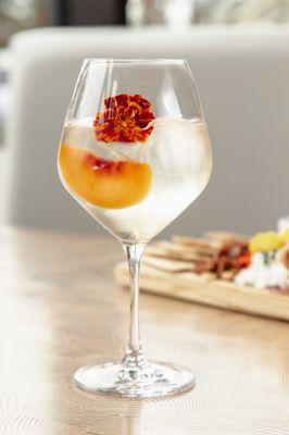 Beautiful Spritz with fresh peach