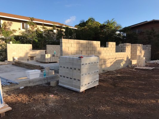 Concrete Foundation And Concrete CMU Walls.