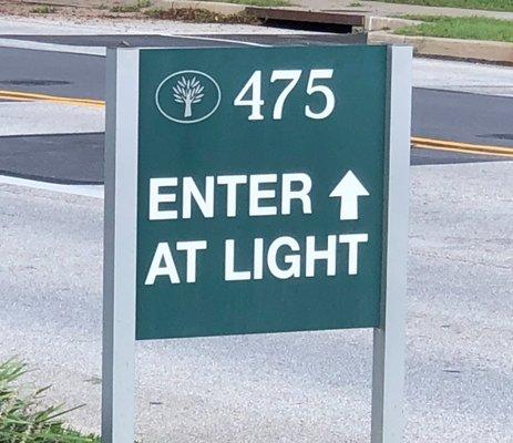 Sign seen when heading north (away from 202) on Allendale Road.  Make the left and follow road around to 475 Allendale.