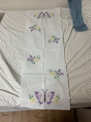 This is a beautiful dresser scarf for anyone who has a love for butterflies