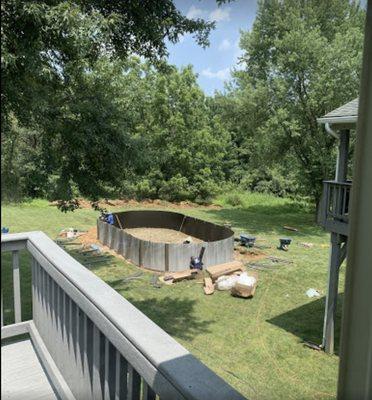 Customer Above Ground Pool Going Up July 2021