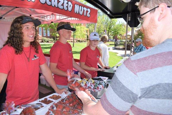 Chatting with customers at the St. George Arts Festival - 2019