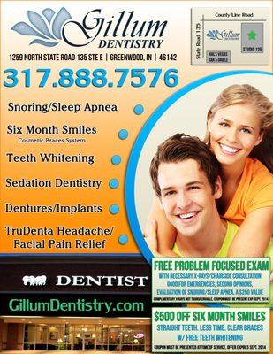 Gillum Dentistry Patient Specials & Services