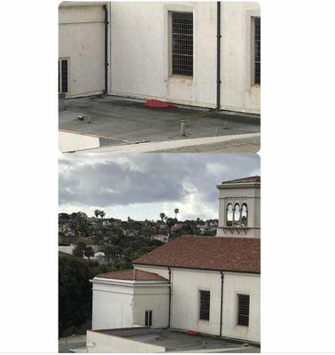 Transients camping out on the roof.