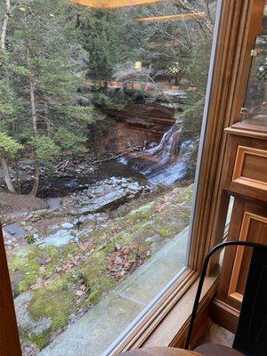 Waterfall views from our table