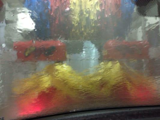 Inside the car wash