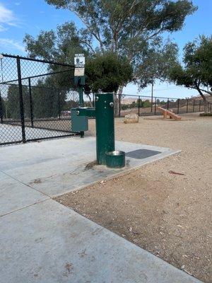 Drinking fountain in the small dog area.