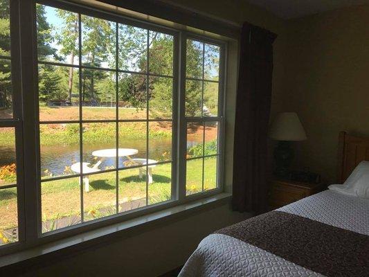 Overlooking the lake from our Lakeside Cabin