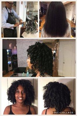 Flat press, trim, and twist out by hairstylist Richard Greene!!