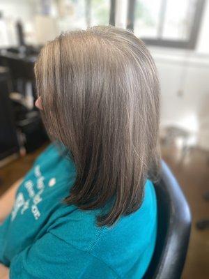 Transformed back to her natural grey.