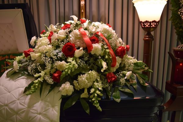 Casket flowers absolutely beautiful!