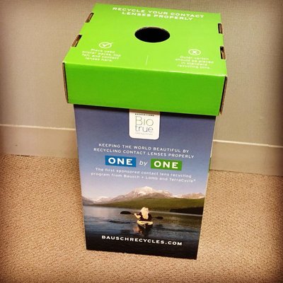 Recycle your old contact lens in the office or by mail.