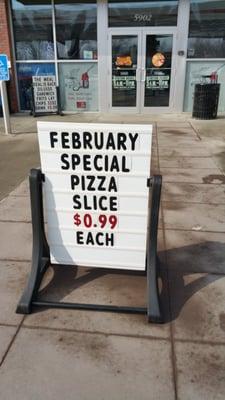 Feb. 2015 month long pizza special.