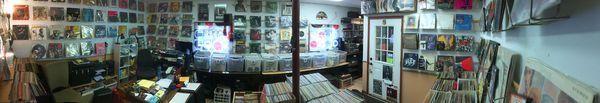 Panoramic view of records, records, records.