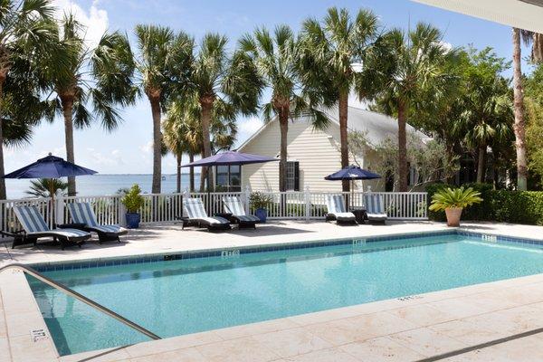 Pool with harbor view