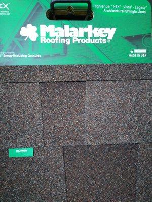 Malarkey shingles have a special 3M granule technology that sucks smog right out of the air. An average house is equal to planting two trees