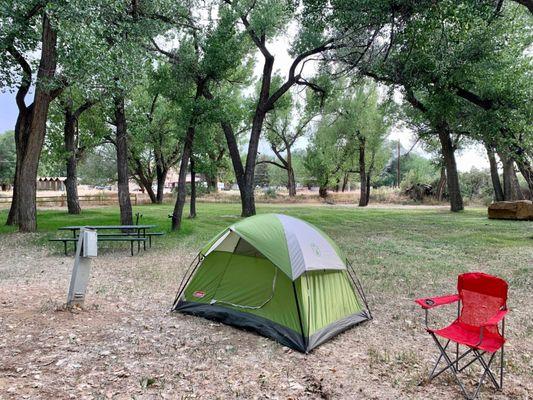 My tent set up with 30AMP electricity.