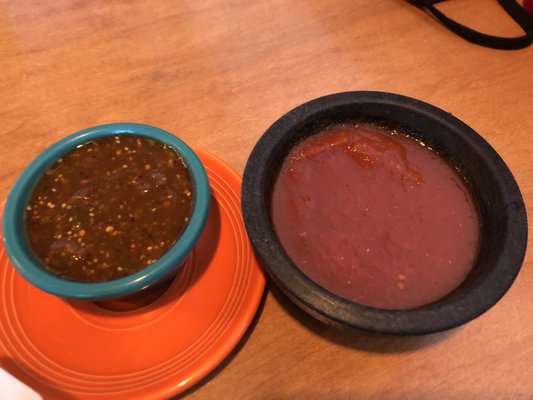 Hot salsa and regular salsa