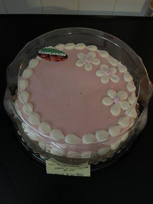 New find! Strawberry single layer cake!