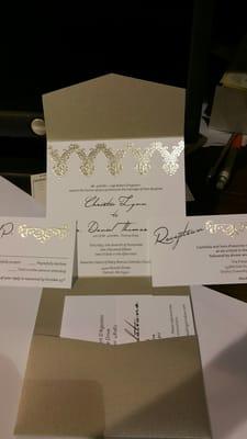 Foil stamped, embossed, raised printing with die cutting