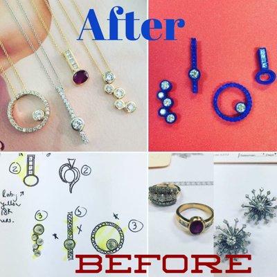 We can create new jewelry from your old pieces! Your family heirlooms redesigned for the next generation!