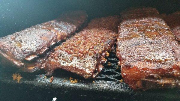 Regular, and Bacon Crusted ribs