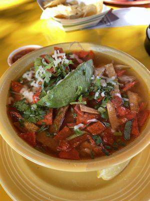 A bowl of Chicken Tortilla Soup