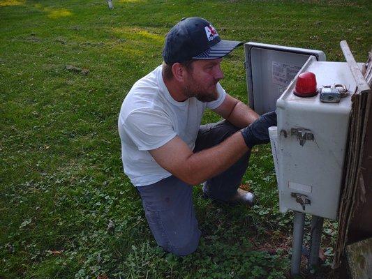 Working on a drip control panel