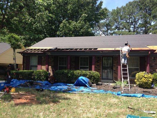 During & After Roof Installation in Memphis, MS