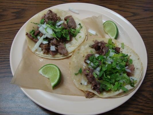 First round order of Cabesa and Lengua Taco from Panaderia Mexican Food Taqueria Chapala March 30th 2013 visit.