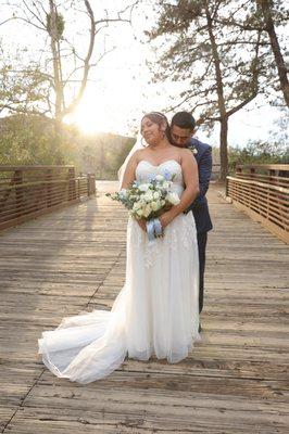 romantic bride & groom sunset portraits