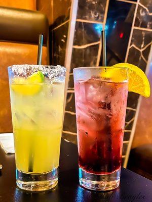 Jalapeño Vodka-Rita and a Raspberry Bloom.