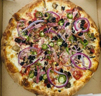 Original Pizza   Build Your Own - Medium (12") - ham, black olives, jalapeños, onions, mushrooms