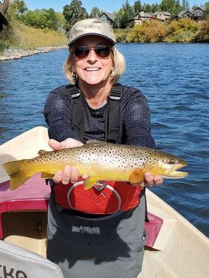 Just one of the 14 beautiful trout Justin coached me to catch!