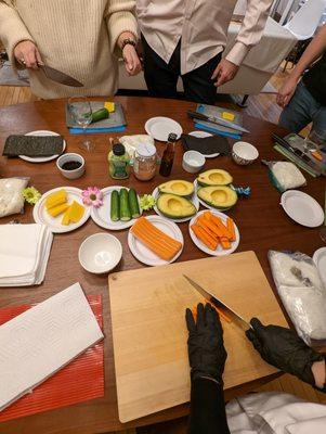 Preparing Sushi Ingredients