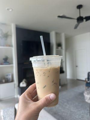 Iced The Glock latte with oat milk