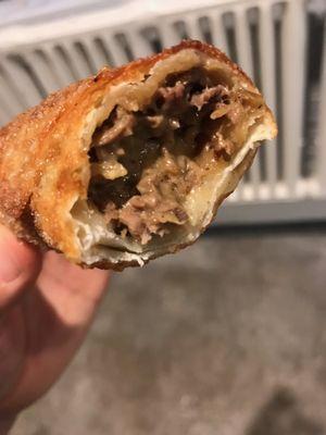 Cheesesteak egg rolls. Yum!